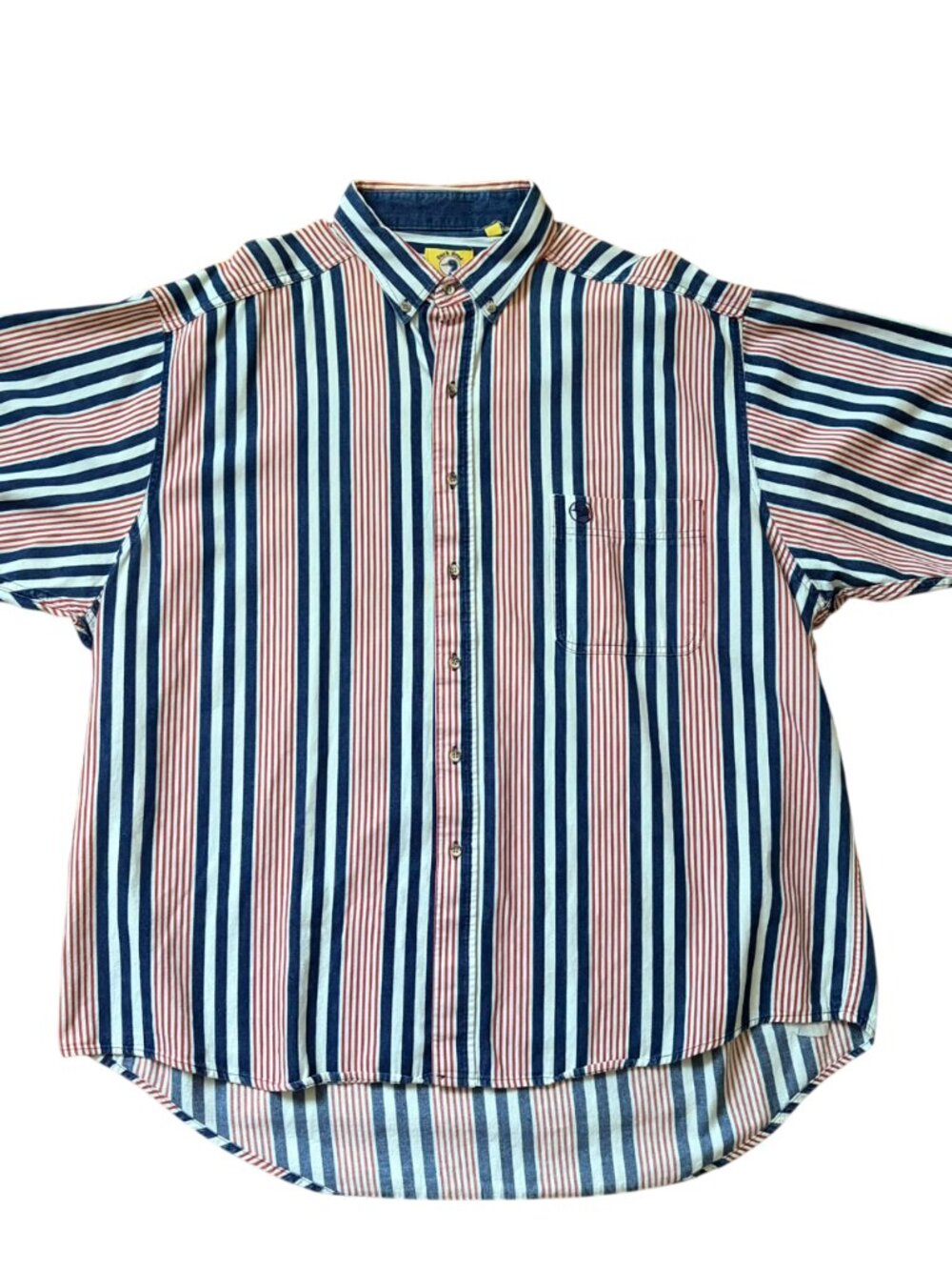 90s Vintage Duck Head Button Up Shirt Red White Blue Stripes